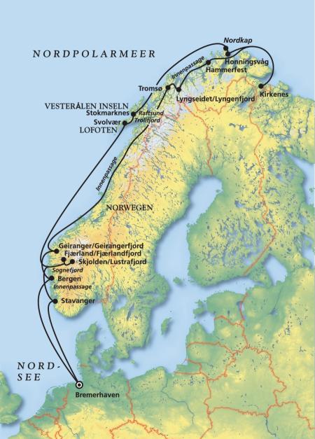 Die schönsten Fjorde Norwegens und das Nordkap Die schönsten Fjorde Norwegens und das Nordkap